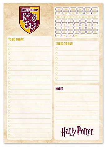 Grupo Erik Tagesplaner Block A5 - Terminplaner A5 Harry Potter Griffindor- Kalender A5 Planer A5 - Tischkalender ohne datum