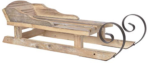 ETC dekorativer ausgefallener Deko-Schlitten Santaschlitten aus gebranntem Holz in 2 möglichen Größen (groß ca. 20 x 17,5 x 52 cm lang)