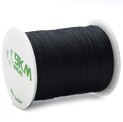 Cuerda de Kevlar trenzada de 9 KM DWLIFE de alta resistencia y resistencia al calor para cuerda de paracaídas, ultraligera, táctica, de supervivencia, para actividades al aire libre, 900Lb-50Ft, Negro