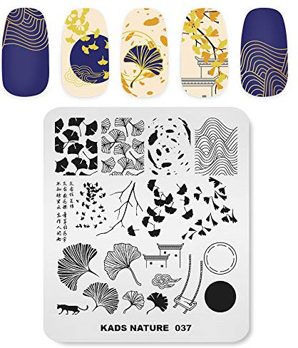 Alexnailart Professionelle Nagel Stempelplatten Autumn Leaves Ginkgo Vers Muster Vorlagen Maniküre Schablonen Nagel Kunst Druck Werkzeuge