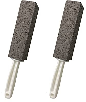 ddLUCK 2 Pack Pumice Cleaning Stone with Handle, Toilet Bowl Cleaner Toilet Brush with Non-Slip Long Plastic Handle for Kitchen/Bathroom/Pool/Household Cleaning