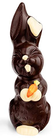 Osterhase vegan Schokolade 230g - 25cm groß - Premium Zartbitter Kuvertüre ideales Ostergeschenk