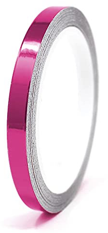 Finest Folia 8,5 Meter Glanz Zierstreifen Auto Motorrad Boot Modellbau Silber Chrom Dekorstreifen Seitenstreifen Klebestreifen (Chrom Pink, 6mm Breite)