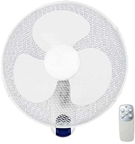 MantraRaj 16 Oscilating Wall Mounted Fan With Remote Control 3 Speed Air Cool Mesh Grill Electric Cooling Fan Ideal for Home and Office Commercial White