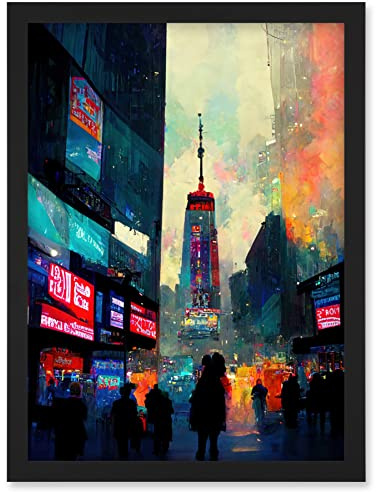 Doppelganger33 LTD Times Square New York Neon Street Artwork Framed Wall Art Print A4