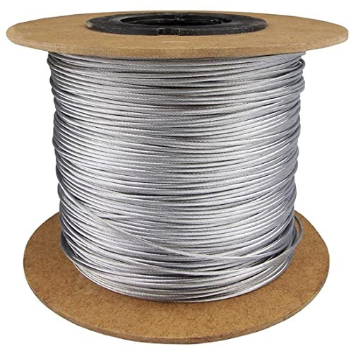 Wire Rope Wire Cable - 100 metres / 328.08 ft - Galvanised Metal Steel Rope (⌀ 4 mm Thick)
