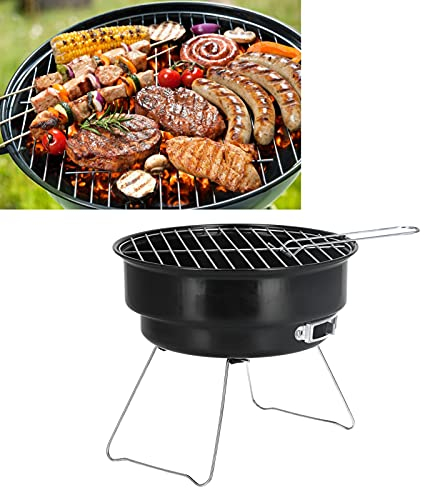 Mokernali Holzkohlegrill, Kleiner Rund Barbecue Grill, Picknickgrill, Tragbarer Mini BBQ Grill Eisen Zum Garten Kochen Party Im Freien, BBQ, Camping Grill, Kohle Kugelgrill