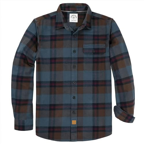Dubinik®Chemise A Carreaux Homme Chemise Homme Manches Longues Hiver Chaude Coton Regular Chemise Flanelle Homme