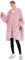 Sedefen Übergroße Hoodie Decke mit Ärmeln,Plüsch Flanell Fleece Oversized Hoodie Sweatshirt,Sherpa Kapuzenpullover mit Reißverschluss,Flauschig Sweatshirt Deck Für Damen Herren,Rosa
