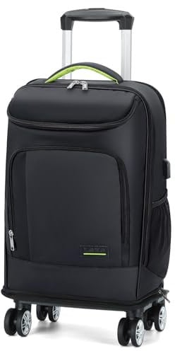 Lekebobor Sac à dos de voyage à roulettes avec roulettes pour homme et femme, sac à dos pour ordinateur portable de 15,6, sac à dos imperméable approuvé par les compagnies aériennes, noir, noir, Noir