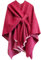 Poncho Damen Strick Reversibel Cape Decke Elegant Warme Schultertuch Gestrickter Schal Mantel für Frühling Herbst（Rot）