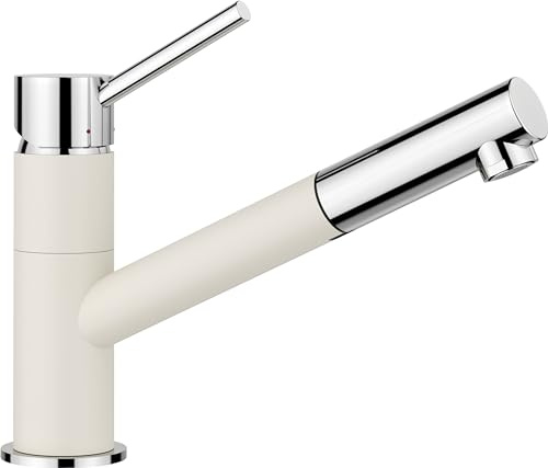 BLANCO KANO-S | Küchenarmatur | Mit herausziehbarem Schlauch | Gesicherte | [5,5x24,6x19,1cm] | Gesicherte Wasserqualität & wassersparend | Rückflussverhinderer | Keramik Kartusche