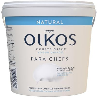 Danone (Pack de 2) OIKOS Yogur griego natural sin azúcares añadios, especial para cocinar y mezcla 900 g.