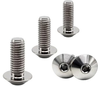 RISON-Titanium Titan Schrauben Fahrrad Bolzen Motorrad Linsenkopf Innensechskant Schrauben M4x0.7x20mm, Halbrundkopf-Innensechskantschrauben Knopfschraube Vollgewinde für Mountainbike