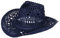 Sombrero Hut für Erwachsene, riesig, modisch, faltbar, lässig, breiter Sonnenhut für Damen und Herren, Cowboyhut, navy, 56