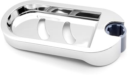 Jelter Silver Rectangular ABS Shower Rail Soap Dish Holder - Fits 22mm Rail Tube - Easy Clip-On Installation