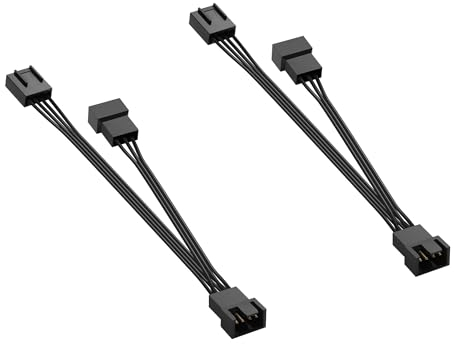 GINTOOYUN 2 PCS 4 broches / 3 broches PWM châssis distributeur de ventilateur câble d'extension 4 broches / 3 broches 1 femelle à 2 femelles PC refroidissement distributeur d'alimentation (1 à 2)