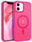 VENINGO for iPhone 12/12 Pro Phone Case,Compatible with MagSafe Matte Translucent Back Bumper Shockproof 360 Protective Magnetic Girls Women Man Case for iPhone 12/12 Pro, Hot Pink