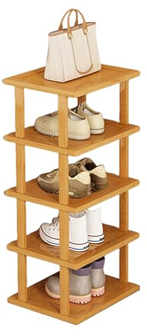 5 Etagen Vertikales Schuhregal, Schmales Schuhregal, Kleines Schuhregal, Platzsparender hoher Schuhturm, Einfache Installation ohne Werkzeug, Freistehendes Schuhregal für Eingangsbereich (5 Etagen)