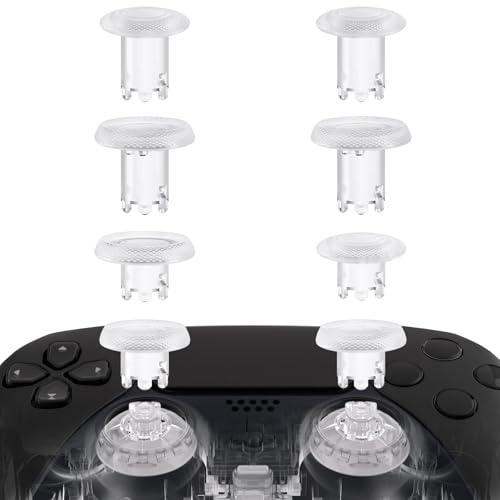 eXtremeRate ThumbsGear V3 Thumbsticks kompatibel mit ps5/ps4 Controller, Swap Ergonomic Analogsticks Thumb Grips Sticks Ersatz-Sticks Buttons Joysticks Aufsätze für ps4 für ps5 Controller-Transparent