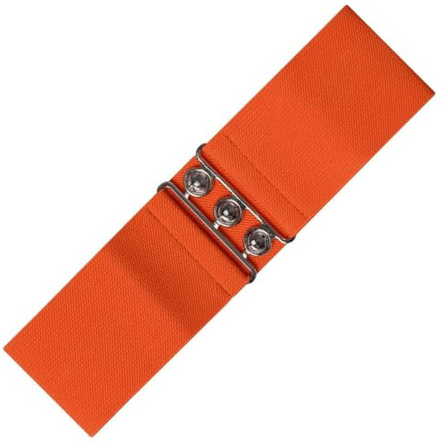 Ro Rox Retro Vintage-Stil Elastischer Weiter Gurt Gürtel - DE 34-38 (Orange, Large)