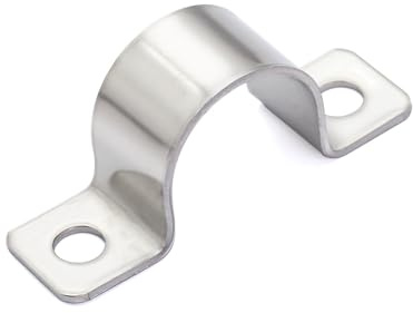 FamlTol 5/8 Inch Stainless Steel Conduit Clamps 2 Hole Pipe Clamps U-Shape Bracket Conduit Fixing Clips, Universal Clamp for Cylindrical Components - Fits OD 16 mm (Approx.5/8) | 20 Pcs