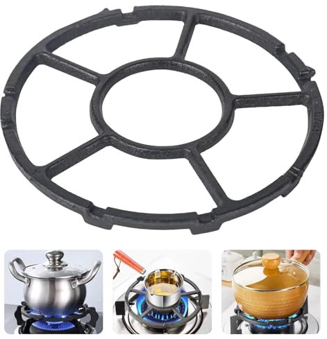 bssmmai Cast Iron Wok Support Ring, Non Slip Gas Ring Reducer for Moka Pot Coffee Pot Small Saucepan Pans,Non Slip Support Stand for Gas Stove
