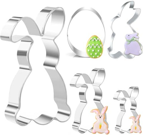 Hasen Ausstecher,12,8/8,5/5,5 cm Plätzchen Ausstecher Osternhasen Ausstechform Ostern Keksausstecher Ei Keksform Oster Hasenausstecher Hase Osterplätzchen für Backen Kinder