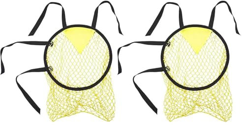 2pcs Foldable Top Bins Football Targets, Portable Durable Soccer Top Bins Target Net 45cm/17.72inch, Training Goal Target for Shootings Accuracy Training Practice Equipment(Yellow)