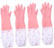 HAWILLOSCH 2paar Wasserdichte Gummi-handschuhe Mit Fleece-innenfutter Für Küchenreinigung Langlebige Antirutsch-küchenhandschuhe s Zufällige Farben Für Putzen Und Gartenarbeit