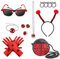 14 Stück Marienkäfer Kostüm Ladybug Kostüm Zubehör Set mit Haarbänder,Brillen,Halskette,Armband,Ohrring,Ringe,Handschuh,Tasche,Haarseil,Marienkäfer Cosplay Kinder für Fasching Halloween Karneval