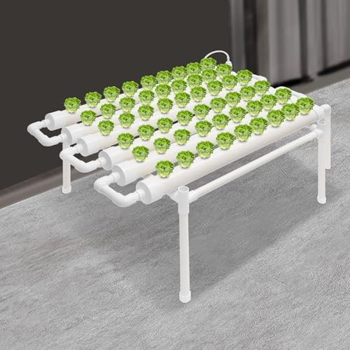 ARBGO Système hydroponique, 6 tubes de culture de plantes sans terre, kit de culture hydroponique avec tuyau hydroponique en PVC pour systèmes de culture de plantes hydroponiques, sans terre, pour