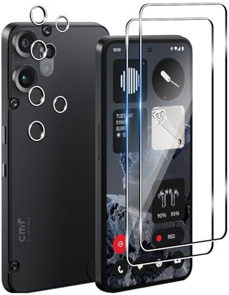 Wookfiss Protector de Pantalla para Nothing CMF Phone 2 Pro Alta Definicion 9H Dureza Anti-caída/Anti-rasguños Cristal Templado Vidrio Templado(2)+Cámara Protector(2)