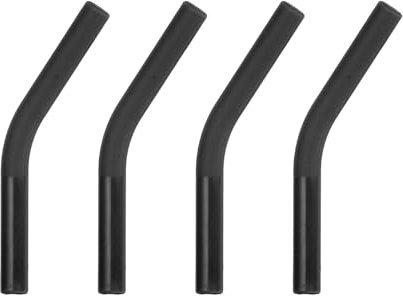 sourcing map 4Pcs Silicone Straw Tips, Silicone Straw Elbows Tip, Soft Reusable Metal Straw Covers Fit for 6mm/0.24 OD Stainless Steel Straws, Black