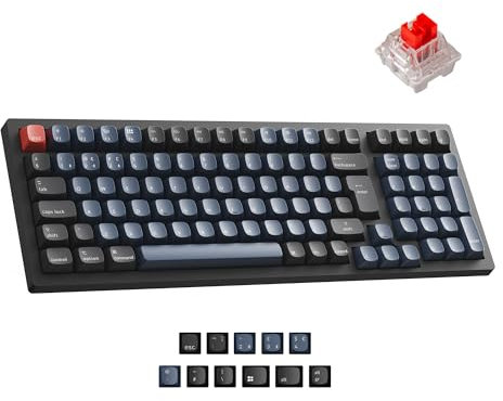 Keychron K4 Pro Custom Mechanical Wireless Keyboard - Red Switch RGB Backlit, QMK/VIA Programmable, Bluetooth/USB-C Connectivity, 96 Keys Hot-swappable for Office & Gaming (UK Layout) - Black