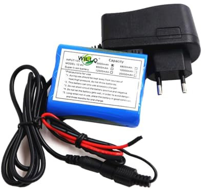WILLQ 12 Volt Lithium Battery Pack 12V 3000MAH DC Plug Power Backup Battery for Lamp DIY LED Flashlight Speakers Rechargeable Li-ion Batteries