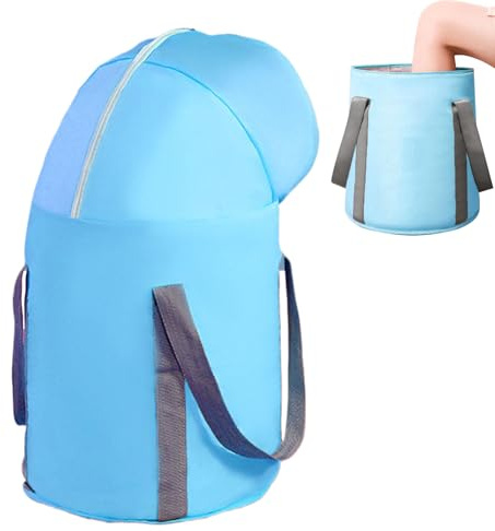 Seau pliant de pied - baignoire portable avec couverture, bassin spa un bassin spa un puits | seau de pédicure multifonctionnel pour la lessive, le camping, les voyages en plein air, sac pour