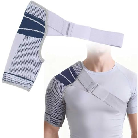 ZhongShuang Schulterbandage für Damen Und Herren,Sanft Flexible Schulterbandage – Verstellbare Schulterstütze für Täglich & Sport (L)