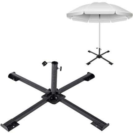 Generisch Schirmständer für den Außenbereich Klappbarer Schirmständer aus Metall tragbar, für Outdoor, Strand, Picknick und Parks, für Schirmstangengrößen (2,5–4 cm Durchmesser)