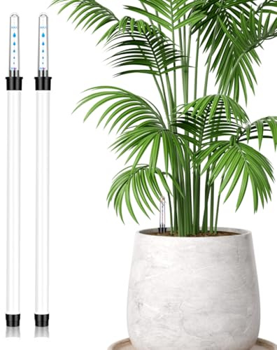 Hemobllo 2 Stück Wasserstandsanzeiger 36 cm, XXL Gießanzeiger für Große & Tiefe Blumentöpfe, Wasserstandsmesser für Balkonkästen & Hydrokultur, Outdoor & Indoor Feuchtigkeitsmesser für Pflanzen, Weiß