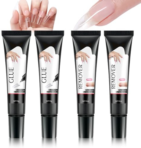2 Stück Nagelkleber für Kunstnägel und Nagelkleber Entferner, Nagel Kleber Extra Stark, Glue Gel Press on Nails, Nail Glue für DIY-Nageldesign, Nagelschnitzerei Nagelmodellage Hause