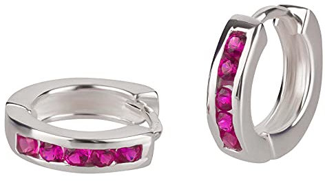 FIVE-D Ohrringe Creolen Zirkonia 925 Silber Damen Mädchen Kinderohrringe