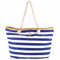 MC Trend Große Strandtasche XXL – Streifen Optik in blau/weiß - Shopper Beach Bag Streifen maritim Sommer Sonne Strand Tasche Einkaufstasche Schultertasche 59 x 18 x 38 cm (BLAU-WEISS)