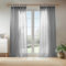 TOPICK Einfarbig Gardinen für Wohnzimmer Schlafzimmer Fenster Grau Gardinen mit Schlaufen Transparent Durchsichtig Stores Landhausstil Modern Fenstergardinen 2er Set 245H x 140B (cm)