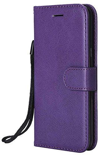 DENDICO Coque pour Galaxy J3 2016, PU en Cuir Coque Portefeuille Étui Housse, Design Classique TPU Coque pour Samsung Galaxy J3 2016 - Violet