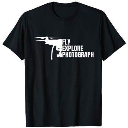 Drone Drohne Quadcopter Fly Explore Photograph T-Shirt
