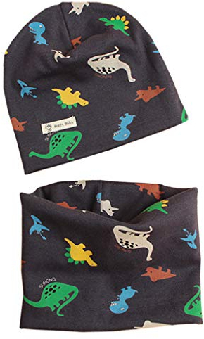 PAADIYA Boomly Baby Kinder Baumwolle Beanie Mütze Hut Mit Loop Schal Herbst Winter Drucken Absicherungskappe Hedging Cap Schal Halsbänder Schal Caps Set