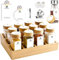 SIAZIH Bambou Porte-épices, 12 Pot Epices Verre, 120 ml de Coffret Epices, Elegant Vertical Spice Rack, Rangement Epices Cuisine