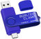 Type C USB Stick 64GB, BorlterClamp 2 in 1 OTG Speicherstick USB 3.0 Doppelanschluss USB C Flash-Laufwerk für Android Smartphone Samsung S10/S9/S8, Huawei, Tablets und Computer (Blau)