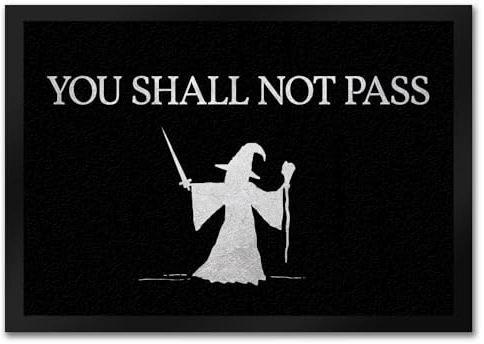trendaffe - You Shall not Pass Fußmatte mit Zauberer Motiv Schwert Zauberstab Wohnung Magie